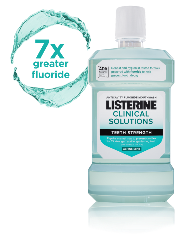 Listerine Clinical Solutions Breath Defense 7 times greater fluoride